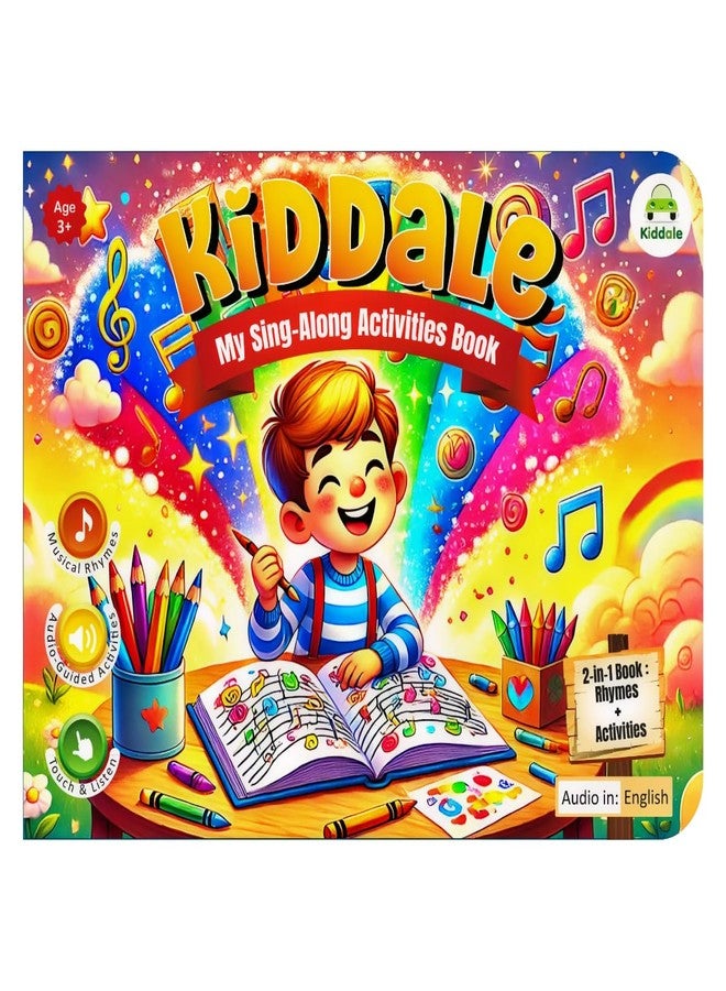 Kiddale 2-in1 Sing-Along Rhymes & Brain-Boosting Activities Sound Book for Kids | Musical Learning & IQ Boosting Activities | Puzzles, Crossword, Match, Sort & Many| Gift for Ages 3-7 - Image 1